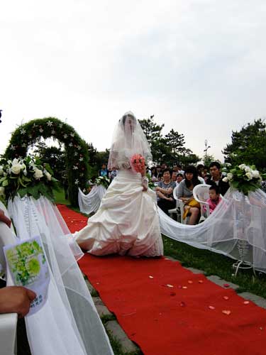 Christian wedding in China The wine tower was a little different